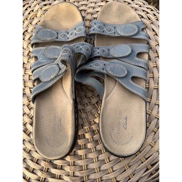 Clarks Women’s Leisa Cacti Sandal US 8 EU 39 Brown Leather Slide Adjustable Shoe - Picture 4 of 15